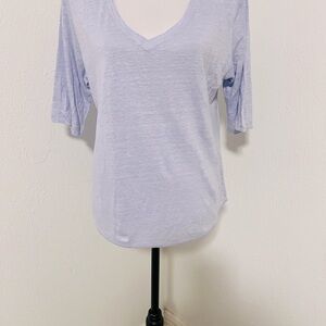 Wrap London Women’s Size 10 100% Linen 3/4 Sleeve Lilac V-Neck Everyday EUC